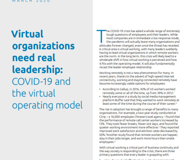 Informe CX - Virtual Organizations need real leadership - Capgemini
